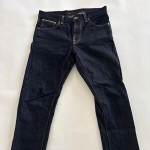 Nudie Jeans Lean Dean Slim Tapered – Dry Japanese Selvedge – Dark Blue – 32W